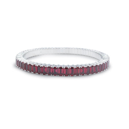 Emilio Jewelry 19.00 Carat Emerald Cut Ruby Bangle
