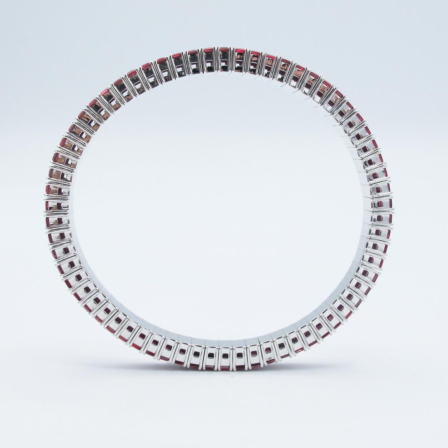 Emilio Jewelry 19.00 Carat Emerald Cut Ruby Bangle