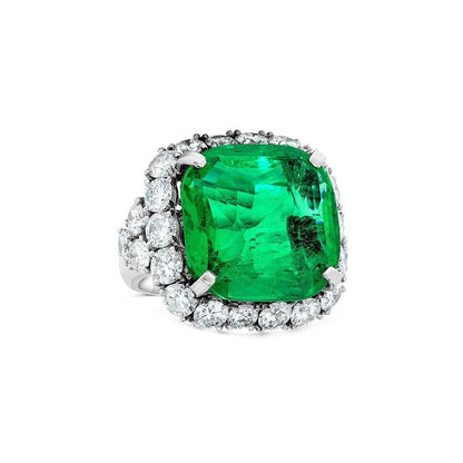 Emilio Jewelry 20.00 Carat Colombian Emerald Ring