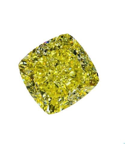 Emilio Jewelry 20.00 Carat Gia Certified Fancy Intense Yellow Diamond