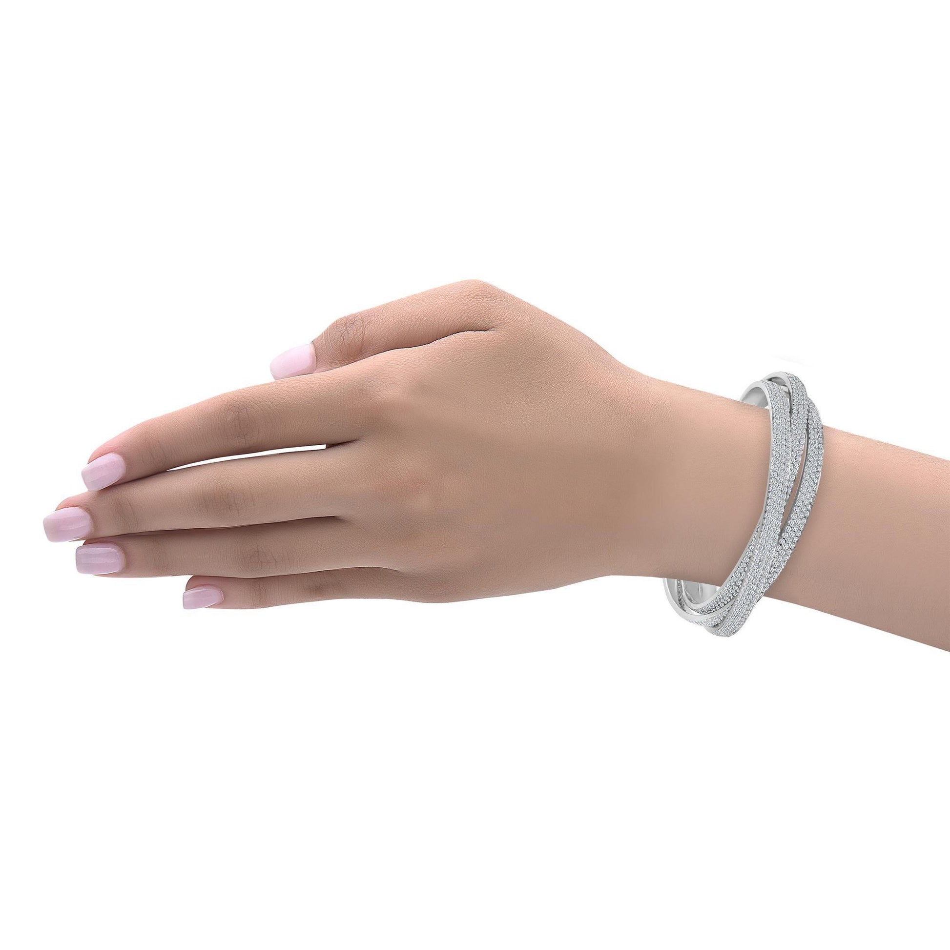 Emilio Jewelry 20.00 Carat Pave Diamond Rolling Bangle