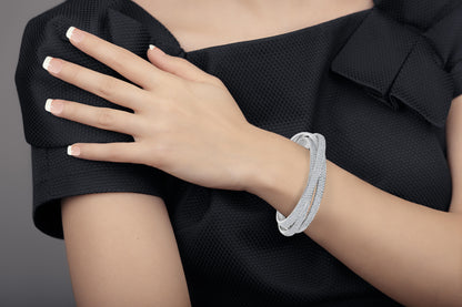 Emilio Jewelry 20.00 Carat Pave Diamond Rolling Bangle