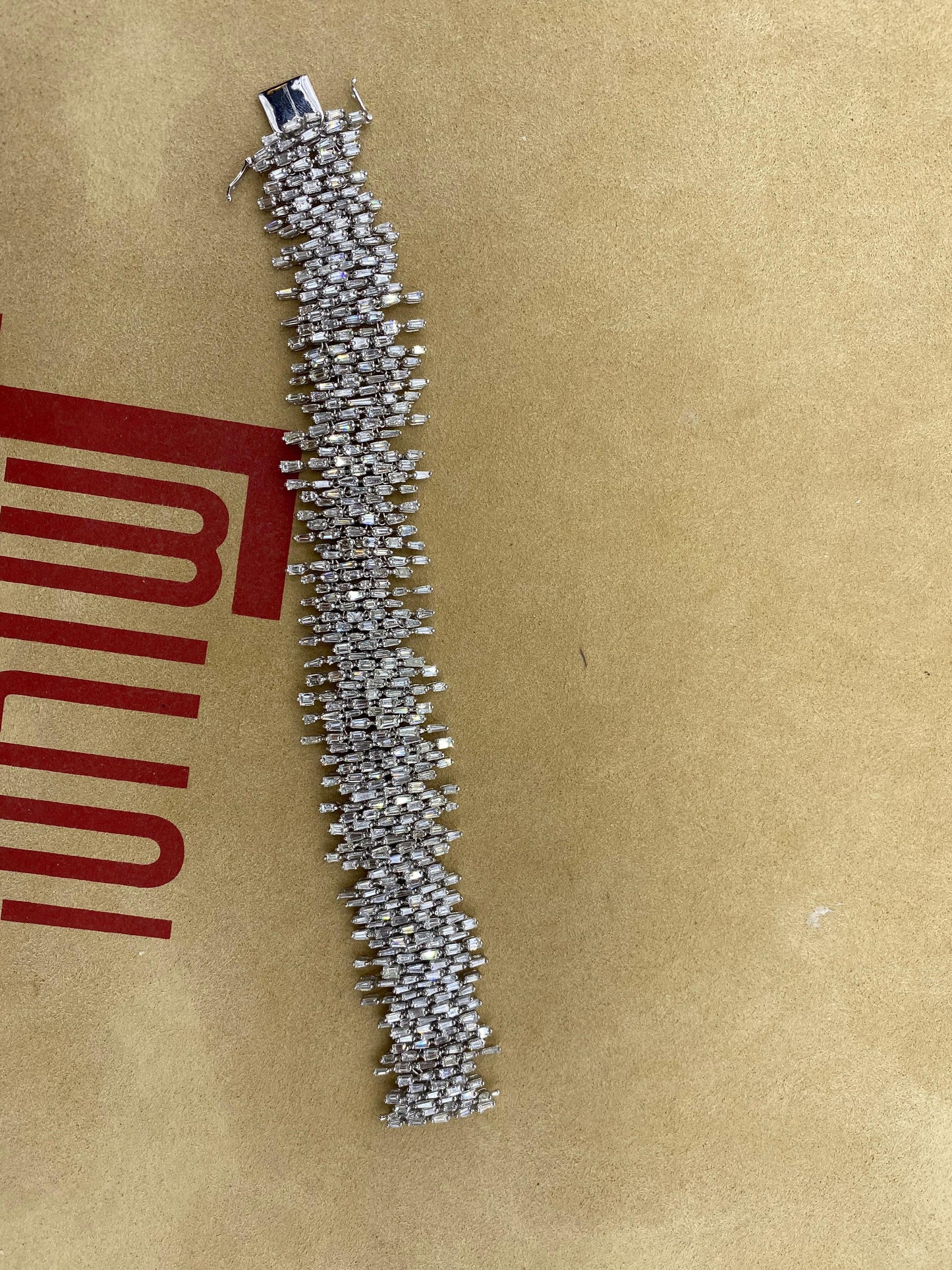 Emilio Jewelry 27.00 Carat Tapered Baguette Diamond Bracelet