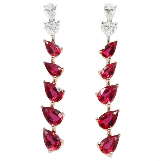 Emilio Jewelry 3.95 Carat Ruby Diamond Earring