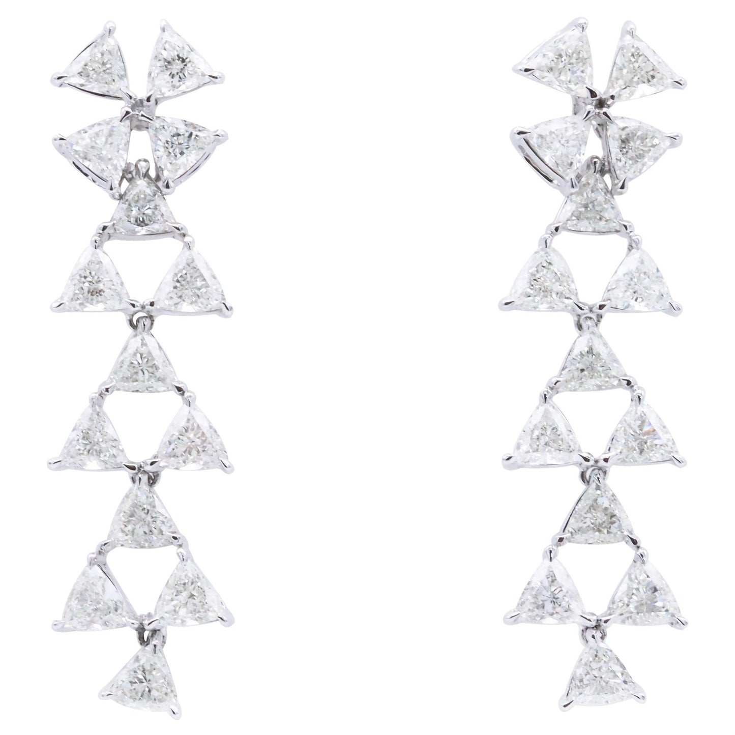 Emilio Jewelry 4.15 Carat Trilliant Cut Diamond Earring