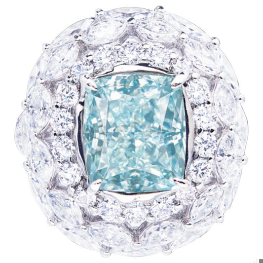 Emilio Jewelry 5.00 Carat GIA Certified Natural Fancy Blue Diamond