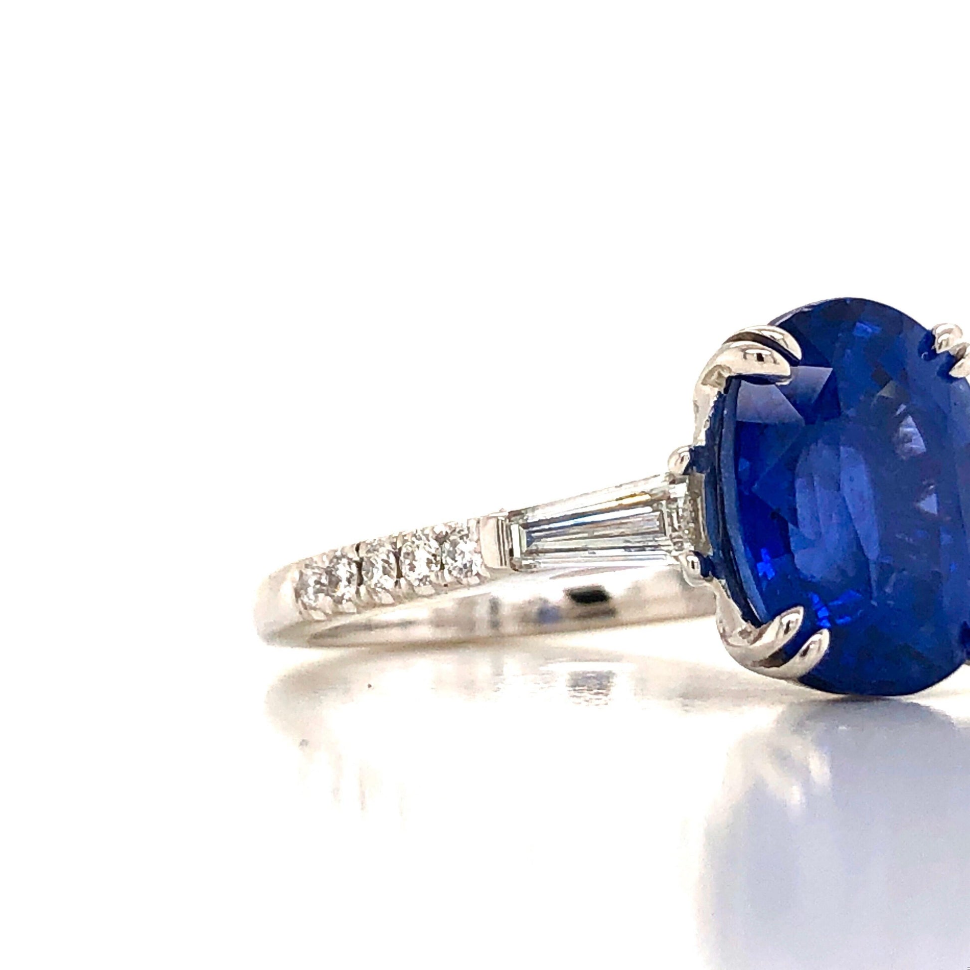 Emilio Jewelry 5.07 Carat Certified Ceylon Sapphire Diamond Ring