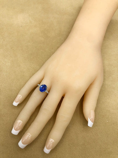 Emilio Jewelry 5.07 Carat Certified Ceylon Sapphire Diamond Ring