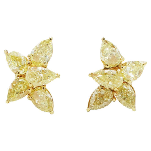 Emilio Jewelry 5.26 Carat Fancy Intense Yellow Diamond Earrings