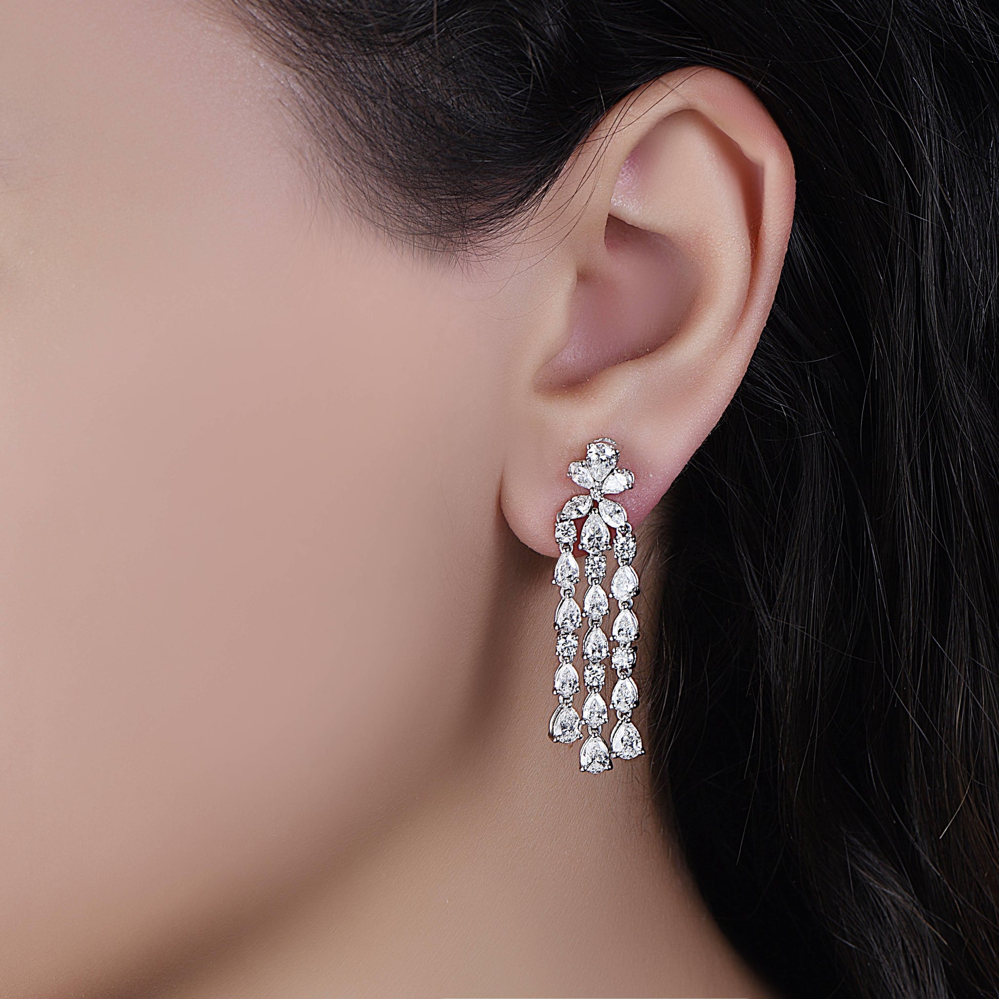 Emilio Jewelry 5.39 Carat Pear Shape Diamond Drops