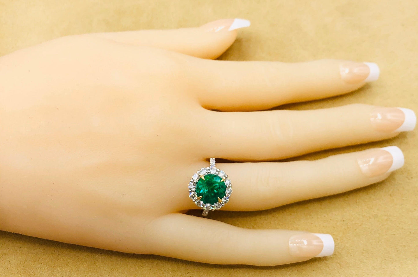 Emilio Jewelry 5.46 Carat Certified Colombian Emerald Diamond Ring