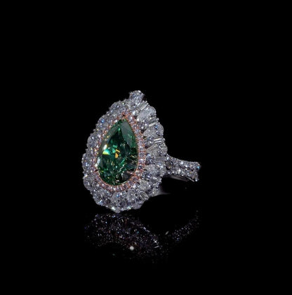 Emilio Jewelry 5.50 Carat GIA Certified Fancy Greenish Yellow Diamond Ring