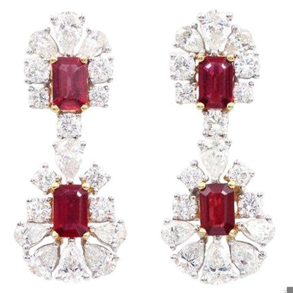 Emilio Jewelry 5.80 Carat Ruby Diamond Earrings