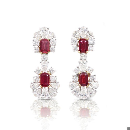 Emilio Jewelry 5.80 Carat Ruby Diamond Earrings