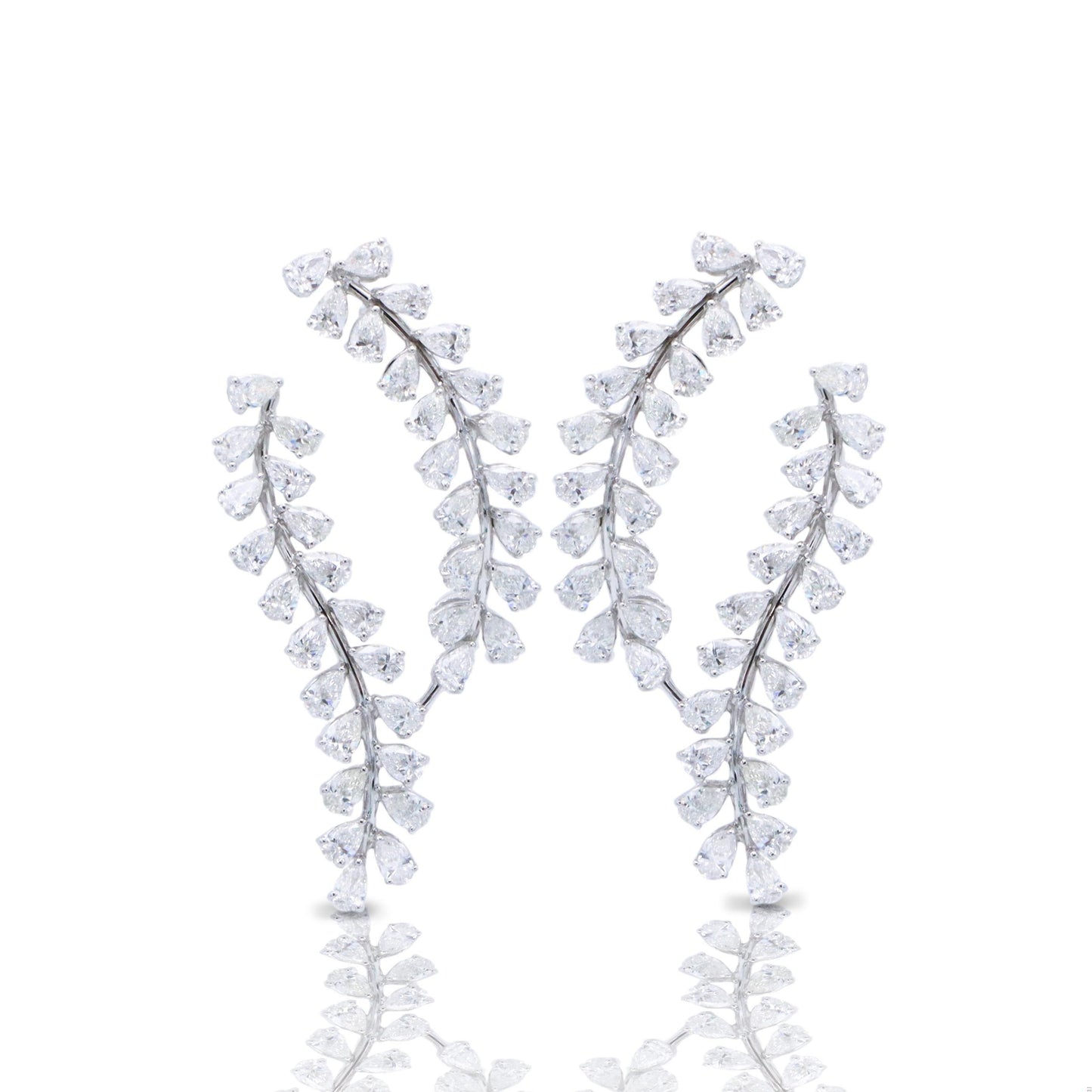 Emilio Jewelry 6.90 Carat Diamond Pear Shape Floral Earring