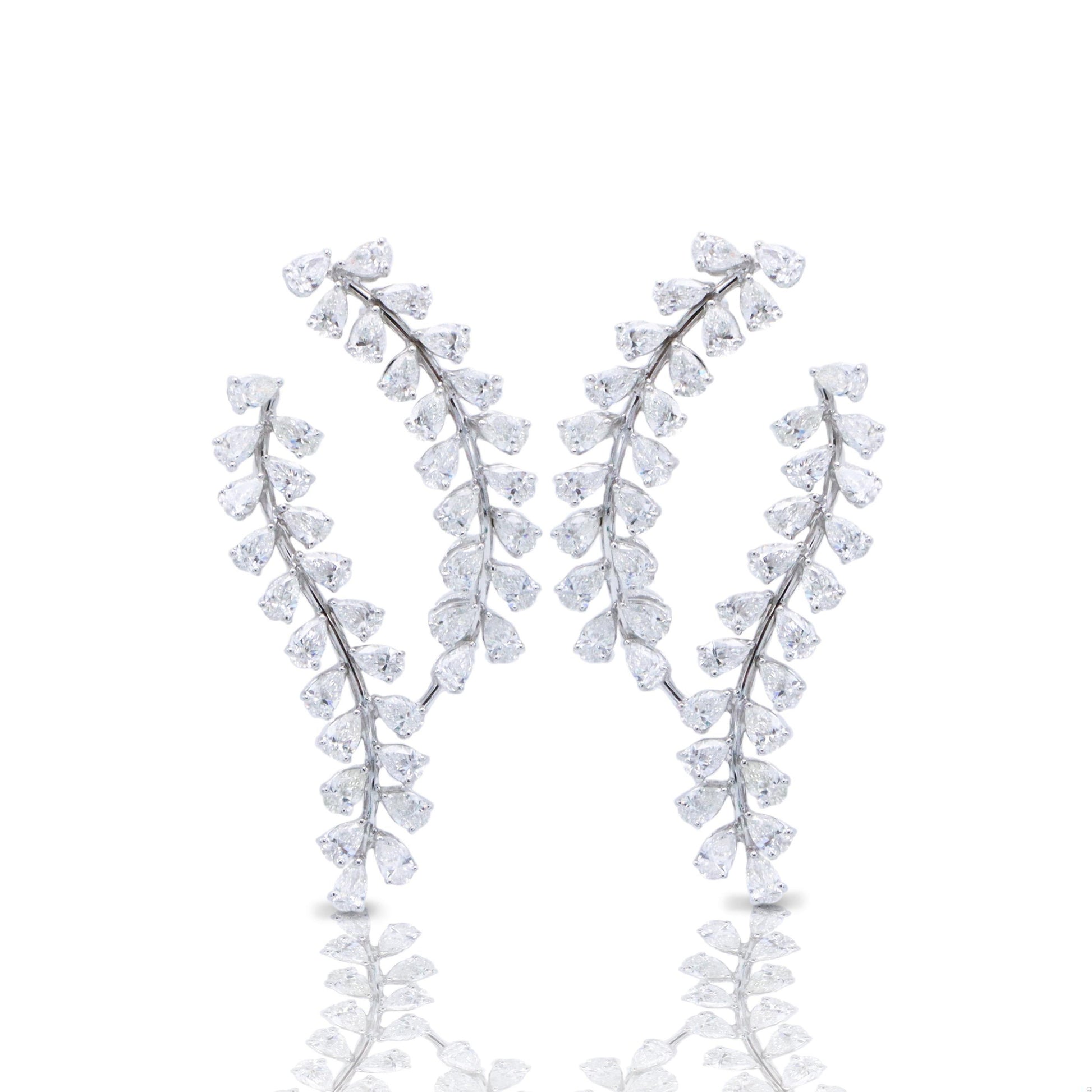 Emilio Jewelry 6.90 Carat Diamond Pear Shape Floral Earring