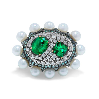 Emilio Jewelry 7.50 Carat Colombian Emerald Ring