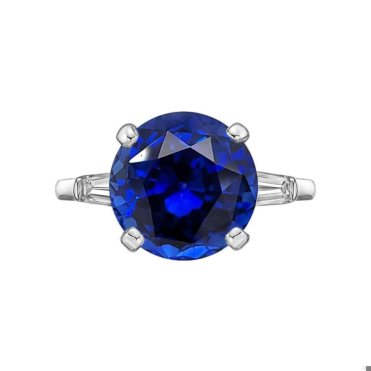 Emilio Jewelry 8.00 Carat Royal Blue Sapphire Ring