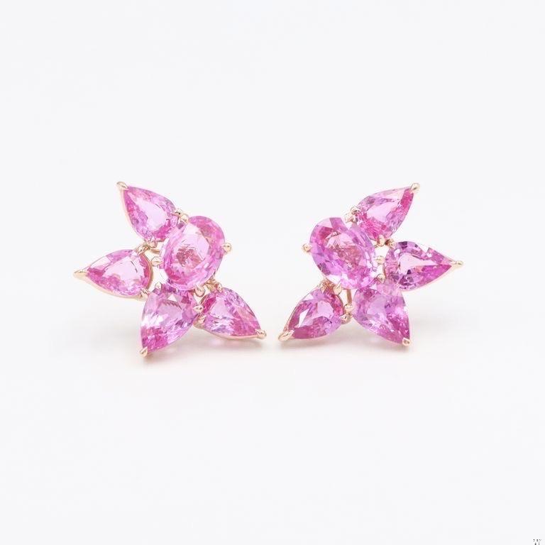 Emilio Jewelry 9.25 Carat Pink Sapphire Earrings