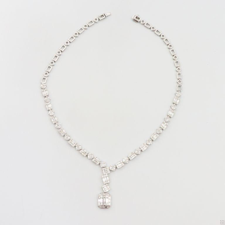 Emilio Jewelry 9.80 Carat Illusion Diamond Necklace