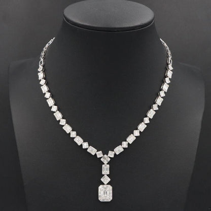 Emilio Jewelry 9.80 Carat Illusion Diamond Necklace