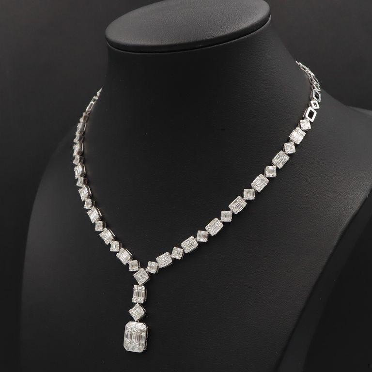 Emilio Jewelry 9.80 Carat Illusion Diamond Necklace