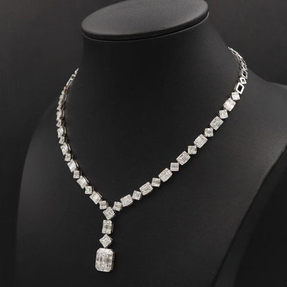 Emilio Jewelry 9.80 Carat Illusion Diamond Necklace