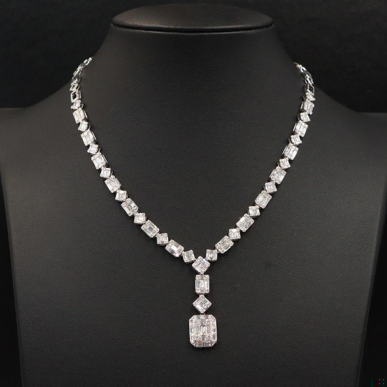 Emilio Jewelry 9.80 Carat Illusion Diamond Necklace