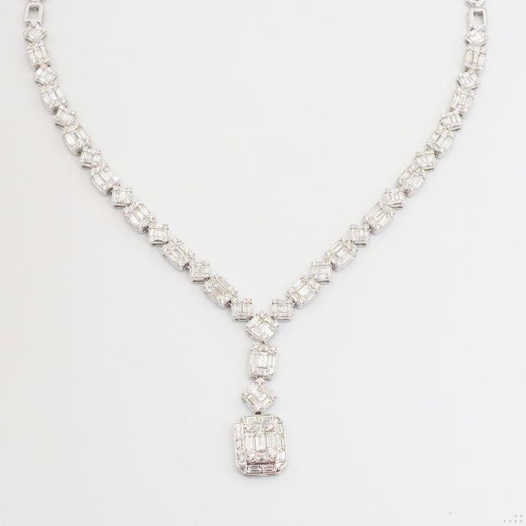 Emilio Jewelry 9.80 Carat Illusion Diamond Necklace