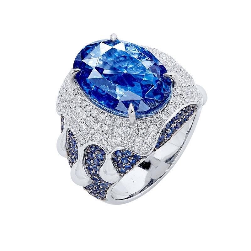 Emilio Jewelry AGL Certified Unheated Sapphire Ring