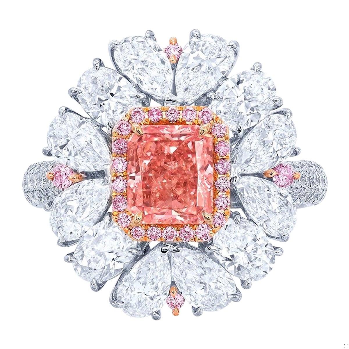 Emilio Jewelry Argyle Certified Fancy Intense Pink Diamond Ring
