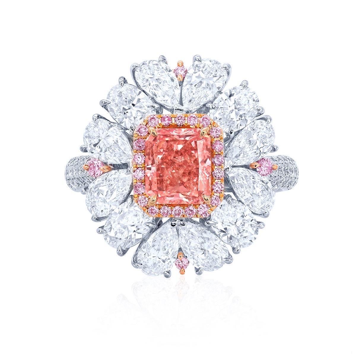 Emilio Jewelry Argyle Certified Fancy Intense Pink Diamond Ring