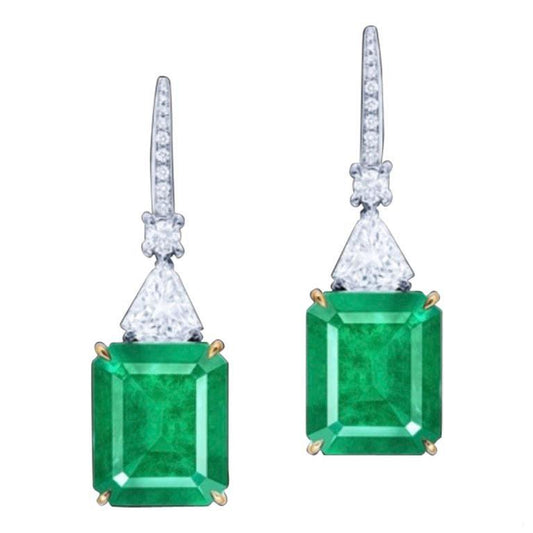 Emilio Jewelry Certified 10.50 Carat No Oil Unenhanced Colombian Emerald Earring