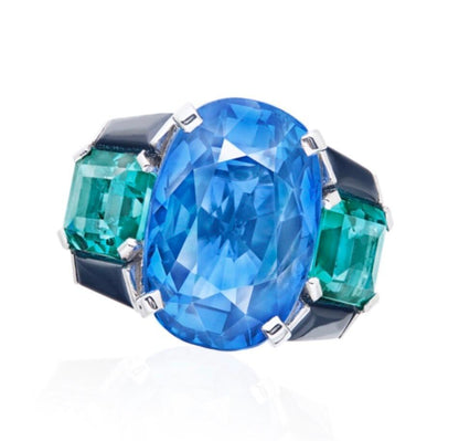Emilio Jewelry Certified 15 Carat No Heat Sapphire Ring