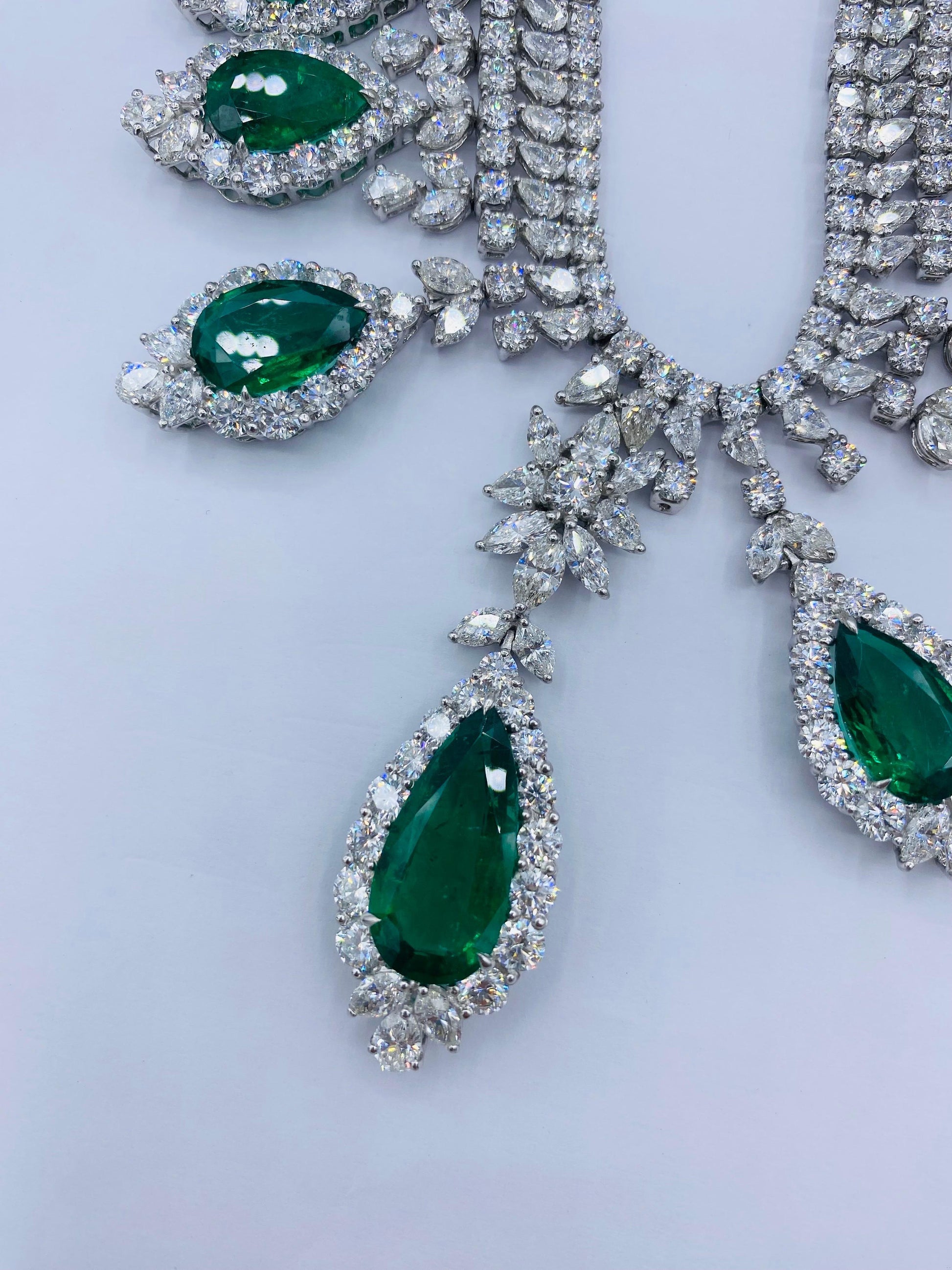 Emilio Jewelry Certified 168 Carat Royal Emerald Necklace And Earring Suite