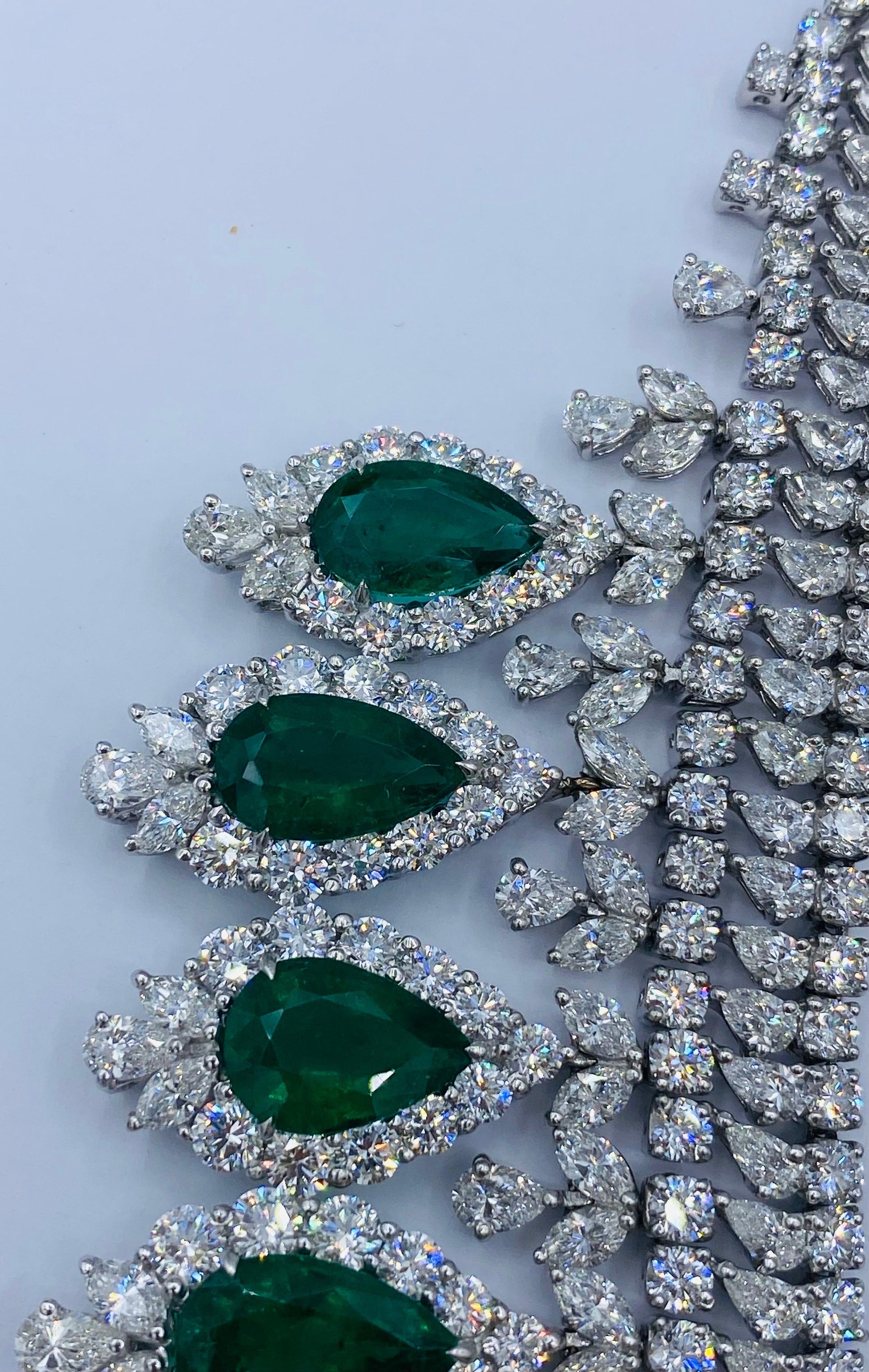Emilio Jewelry Certified 168 Carat Royal Emerald Necklace And Earring Suite