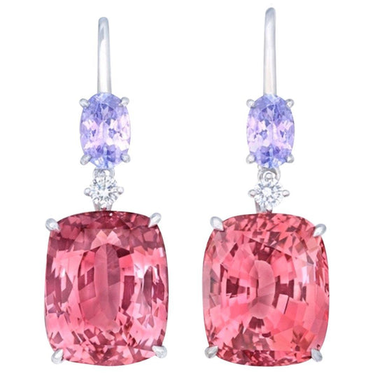 Emilio Jewelry Certified 19.79 Carat No Heat Spinel Earring