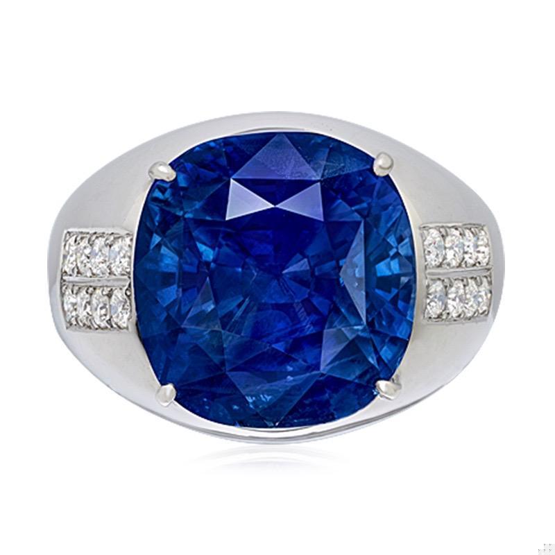 Emilio Jewelry Certified 20.00 Carat Ceylon Sapphire Ring