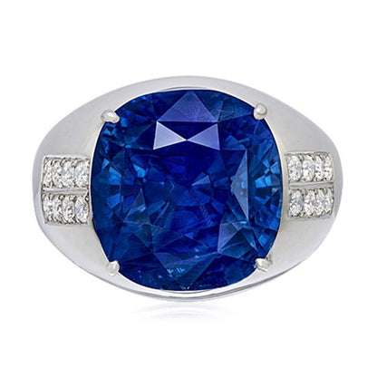 Emilio Jewelry Certified 20.00 Carat Ceylon Sapphire Ring