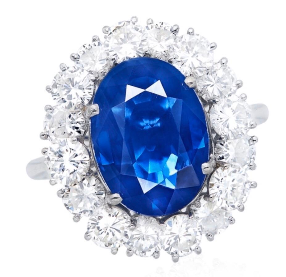 Emilio Jewelry Certified 5 Carat Unheated Kashmir Ring