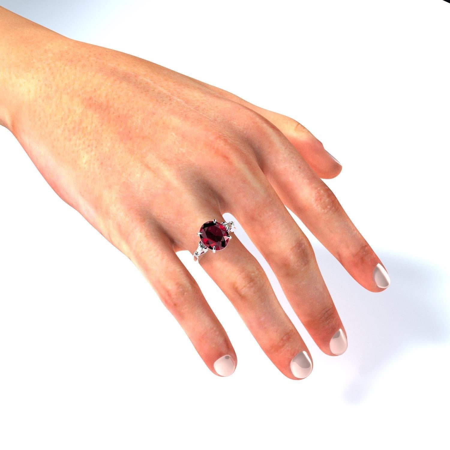 Emilio Jewelry Certified 6.90 Carat Ruby Diamond Ring