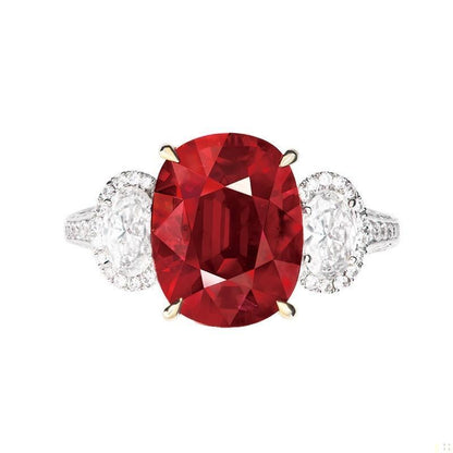 Emilio Jewelry Certified 7.00 Carat Natural Pigeons Blood Ruby Ring