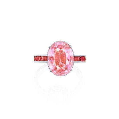 Emilio Jewelry Certified 8.20 Carat Padparadscha Ring