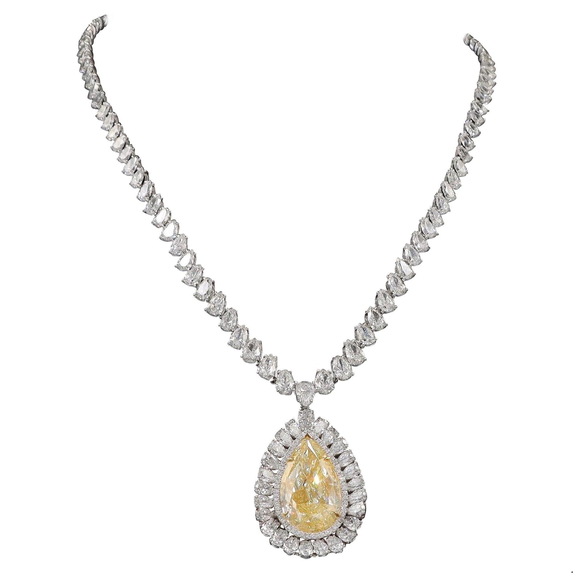 Emilio Jewelry Certified 83.00 Carat Fancy Diamond Necklace