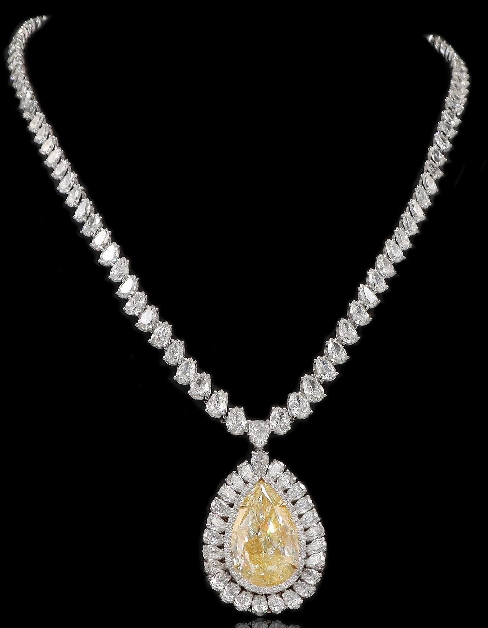 Emilio Jewelry Certified 83.00 Carat Fancy Diamond Necklace