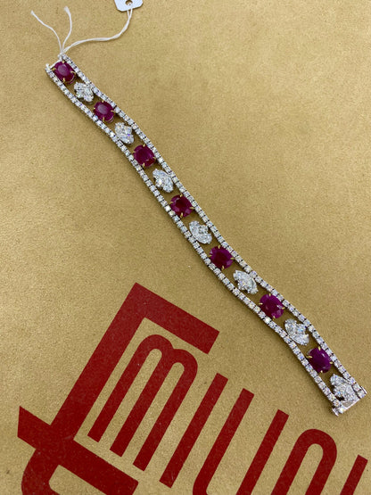 Emilio Jewelry Certified 95.00 Carat Burma Ruby Necklace And Bracelet Set