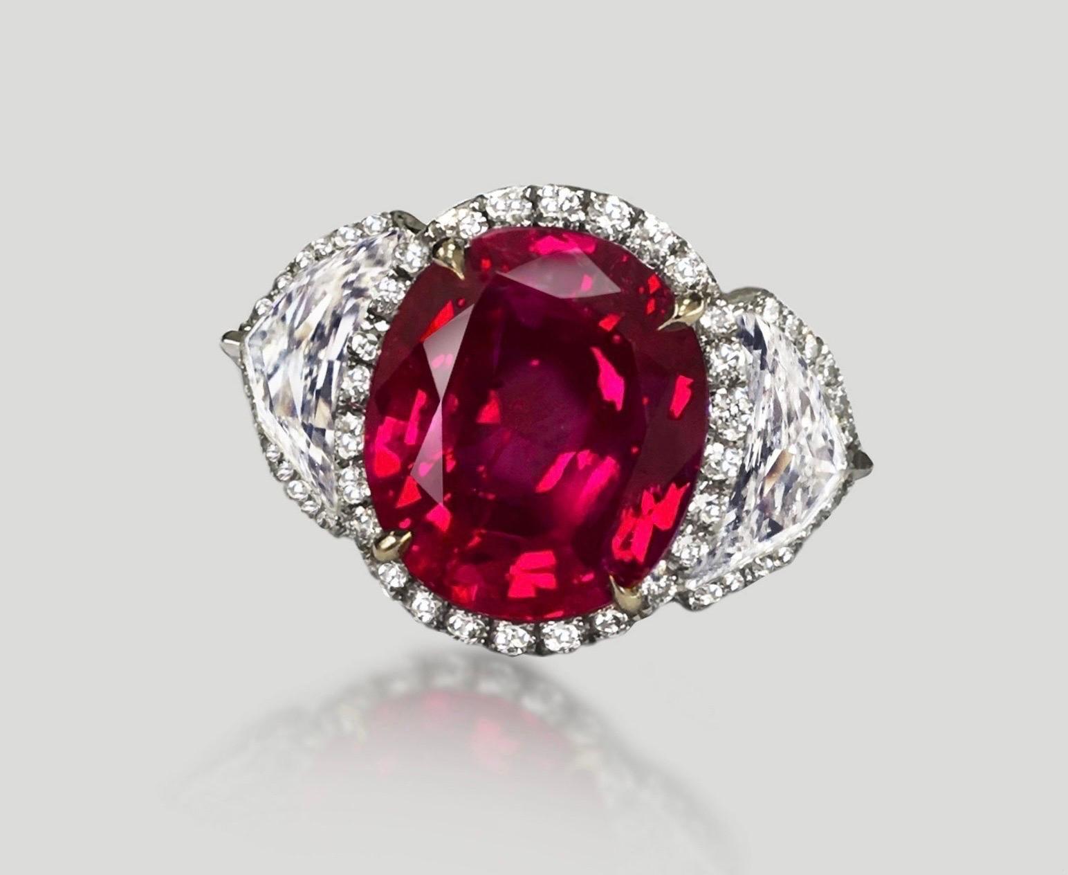 Emilio Jewelry Certified Burma No Heat Ruby Ring
