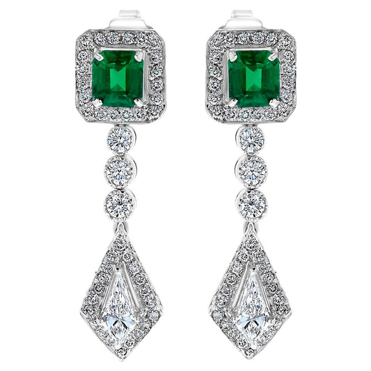 Emilio Jewelry Colombian Emerald Diamond Earrings