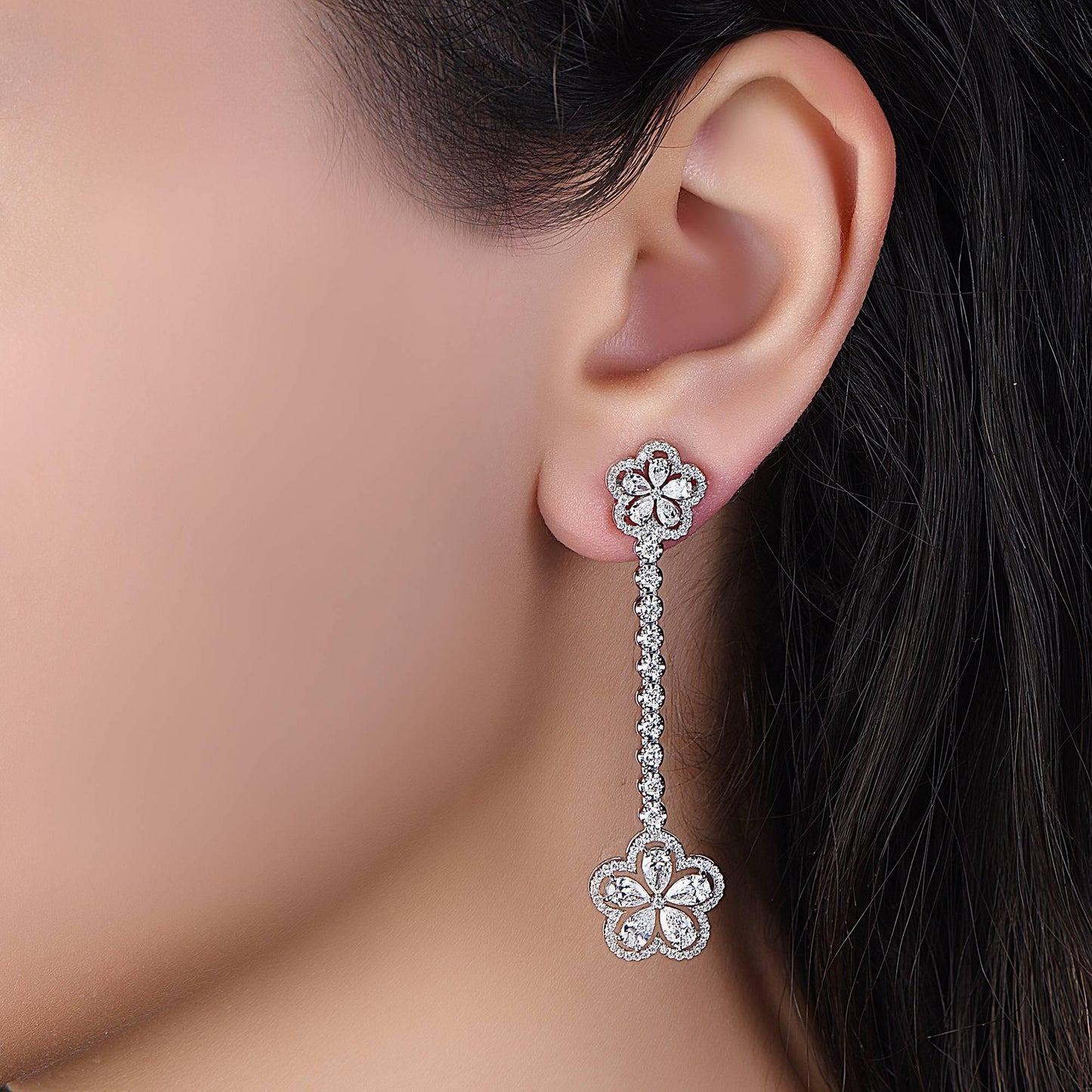 Emilio Jewelry Dangle Flower Earring