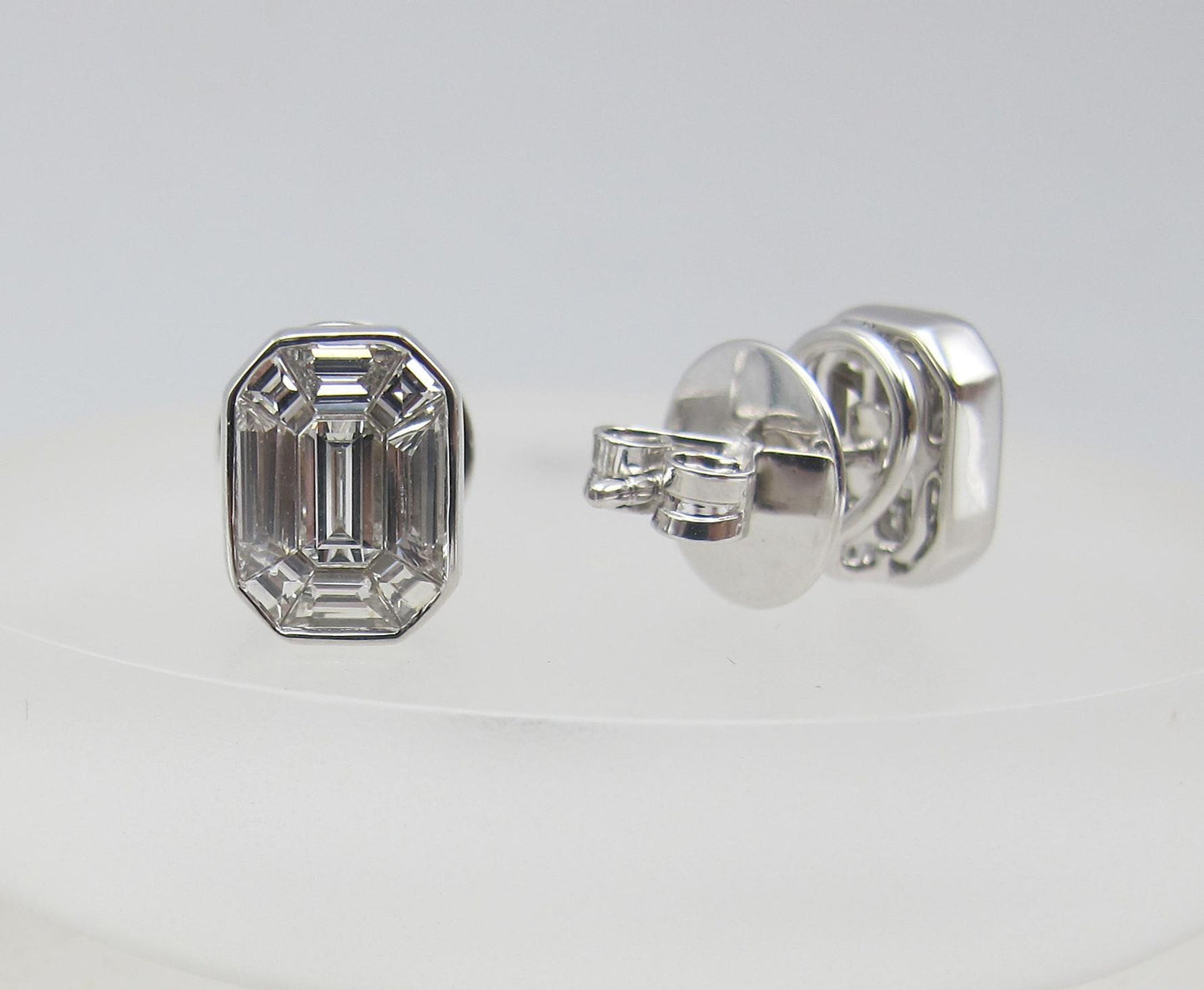 Emilio Jewelry Emerald Cut Illusion Diamond Earring